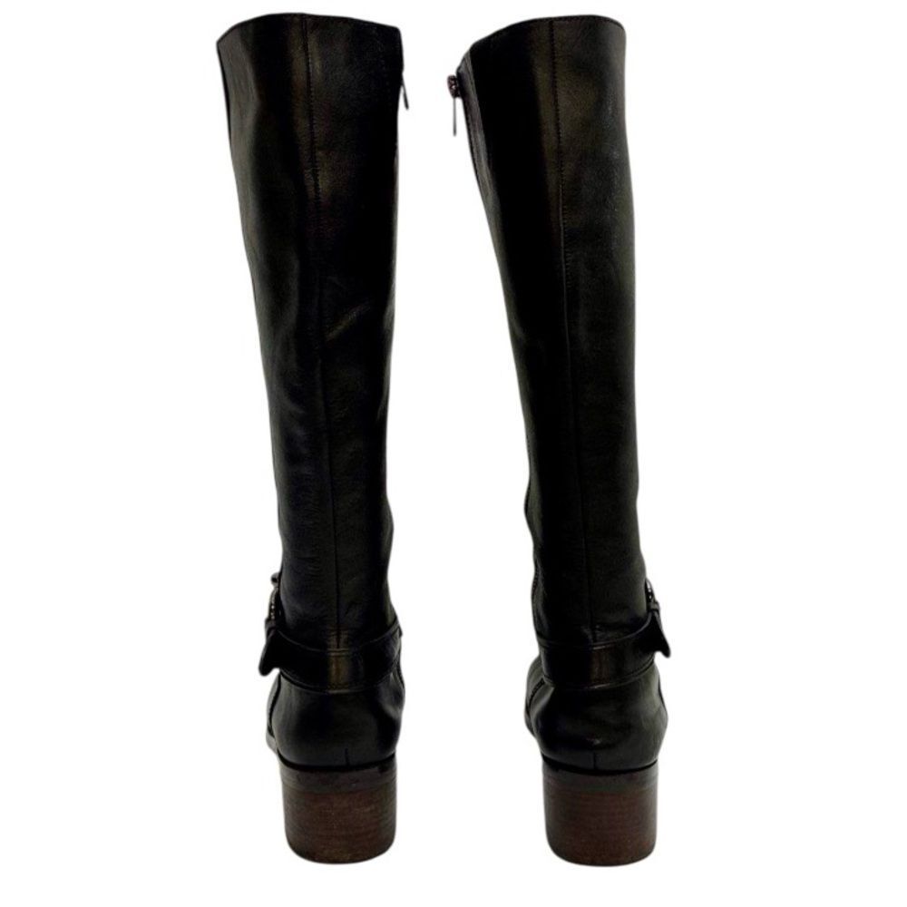 Coach Carolina Black Leather Riding Boots Harness Knee High Size 8 - Picture 5 of 11